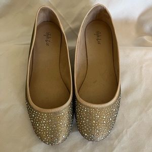Sparkly gold flats, size 10M
